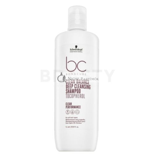 Schwarzkopf Professional BC Bonacure Clean Balance Deep Cleansing Shampoo Tocopherol - Deep Cleansing Shampoo for All Hair Types 1000 ml