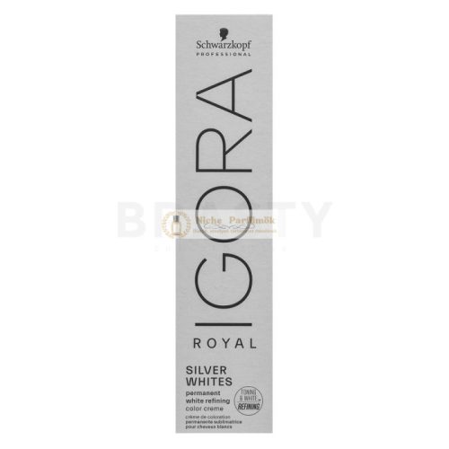 Schwarzkopf Professional Igora Royal SilverWhite Permanent White Refining Color Creme - Professional Permanent Hair Color for Platinum Blonde and Grey Hair Dove Grey 60 ml