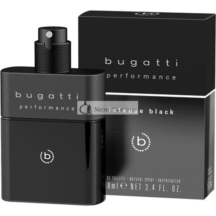 Bugatti Performance Intense Black Men's Perfume 100ml Oriental Woody Eau de Toilette with Passion Fruit, Cashmere, Ambergris & Musk