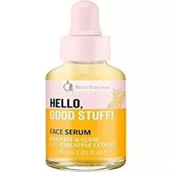   essence Hello Good Stuff Face Serum Intensive Care Concentrate Moisturising and Radiant with Pineapple Extract Yellow Vegan Oil-Free Complies with Our Clean Beauty Standard 30ml