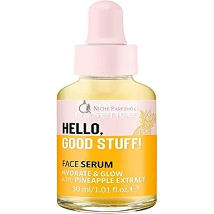 essence Hello Good Stuff Face Serum Intensive Care Concentrate Moisturising and Radiant with Pineapple Extract Yellow Vegan Oil-Free Complies with Our Clean Beauty Standard 30ml