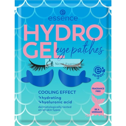 Essence Hydro Gel Eye Patches No. 03 Blue Moisturizing Nourishing Cooling Vegan Oil-Free Perfume-Free Alcohol-Free 1 Pair