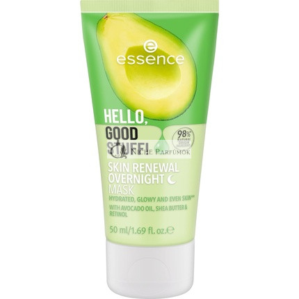 essence Hello, Good Stuff! Skin Renewal Overnight Mask Moisturizing Night Cream Transparent Vegan Paraben-Free Microplastic-Free Nanoparticle-Free 50ml
