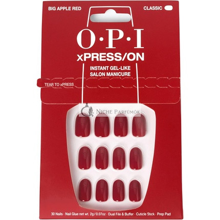 OPI xPRESS/ON Press On Nails & Cuticle Oil 30 Pcs Reusable False Nails with up to 14 Days of Wear Deeply Nourishing Gel-Like Salon Manicure Red/Pink Nail Polish Big Apple Red