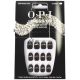 OPI xPress/ON Press On Nails Up to 14 Days of Gel-Like Salon Manicure Vegan Sustainable Packaging With Nail Glue Black and Silver Nail Art Short Certified Chic