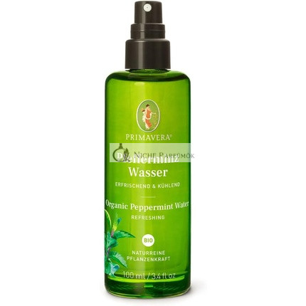 PRIMAVERA Peppermint Water Organic 100ml Glass Bottle - Vitalising Aromatherapy