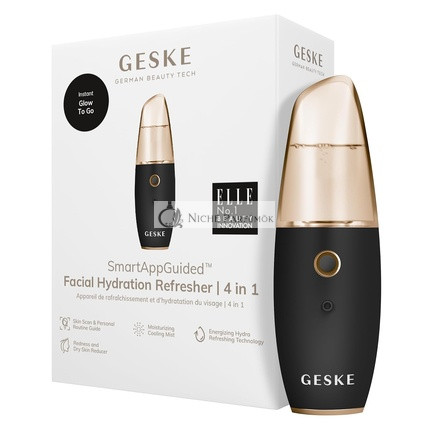 GESKE SmartAppGuided Facial Hydration Refresher 4 in 1 Water Atomizer Moisturizing Spray Machine Face Mister Humidifier for Natural Glow Reduce Redness and Dry Skin Gray
