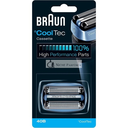 Braun Series 4 Electric Shaver Replacement Head Compatible with All CoolTec Electric Shavers 40B Blue