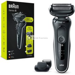   Braun Series 5 Men's Electric Shaver and Beard Trimmer with EasyClick Attachment, EasyClean, Wet & Dry, Rechargeable & Cordless - White
