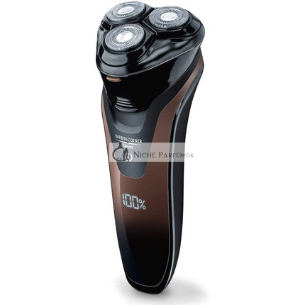 Beurer HR 8000 Rotary Shaver with Precision Cutting System from Three Double Ring Cutting Heads, Pop-Up Contour Trimmer, and 2-in-1 Beard and Sideburn Styler