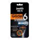 Joolea Men Glide Flex-Pro 6 Razor for Sensitive Skin with Replacement Cartridge - Product from Germany