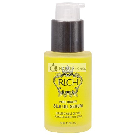 RICH Pure Luxury Silk Oil Serum with Organic Jojoba and Sweet Almond Oil for All Hair Types 2 Oz