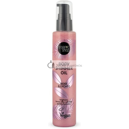 Organic Shop Rose & Lychee Body Shimmer Oil 100ml