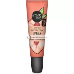   Organic Shop Gentle Protection Vitamin Booster Lip Balm SPF 15 with Vitamin E and Peach Extracts 10ml