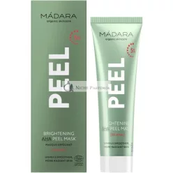   MÁDARA Organic Skincare Brightening AHA Face Peel Mask 60ml with Fruit Acids Vitamin C and Lactic Acid Exfoliating Brightening Vegan Ecocert Certified