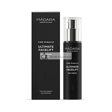 MÁDARA Organic Skincare Time Miracle Ultimate Facelift Day Cream 50ml with Hyaluronic Acid Unique Anti-Aging Formula Vegan