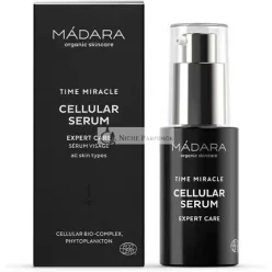  MÁDARA Organic Skincare Time Miracle Cellular Face Serum 30ml Lightweight Micro-Emulsion with Multi-Molecular Hyaluronic Acid Vegan Ecocert Certified
