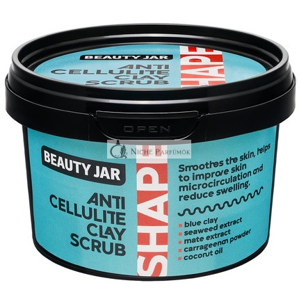 Beauty Jar SHAPE Anti-Cellulite Clay Scrub 13.4oz 380g - Blue Clay, Seaweed Extract, Mate Extract, Carrageenan Powder, Coconut Oil