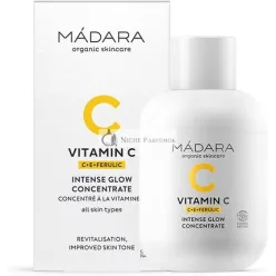   MÁDARA Vitamin C Intense Glow Concentrate Organic Skincare Brightens and Moisturizes Skin with Ferulic Acid and Vitamins C+E 30ml