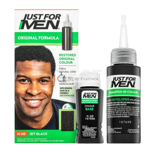 Just For Men Autostop Hair Colour Color Shampoo for Men H60 Natural Jet Black 35 g