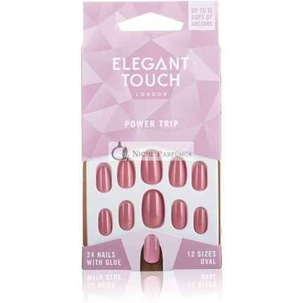 Elegant Touch - Colour Nails - Power Trip - Shimmer Dusky Rose - Oval Shape