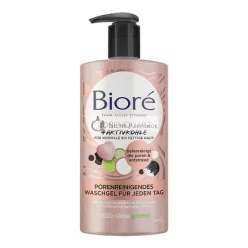   Biore Rose Quartz + Activated Charcoal Cleansing Gel - Pore Cleansing - For Normal and Oily Skin - For Daily Use 200ml