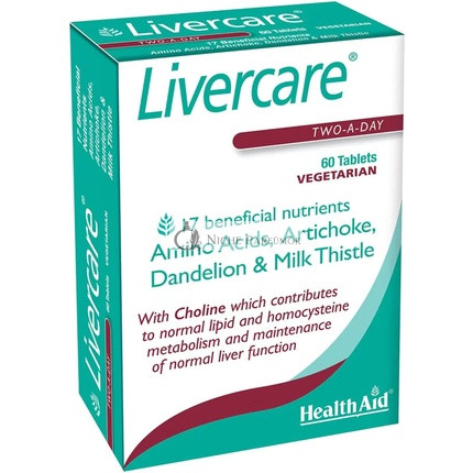 HealthAid Livercare Vegetarian Tablets Yellow Turmeric 60 Count