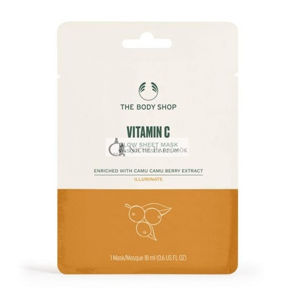 The Body Shop Vitamin C Glow Sheet Mask Illuminate with Camu Camu Berry Extract