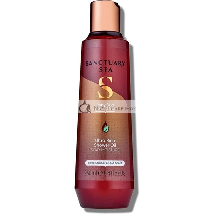 Sanctuary Spa Ruby Oud Shower Oil for Dry Skin No Mineral Oil Cruelty Free and Vegan 250ml