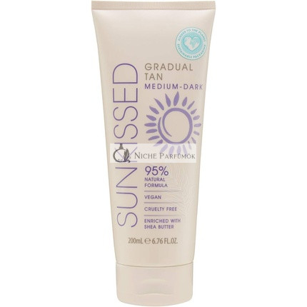 Sunkissed Gradual Tan Medium - Dark 200ml 95% Natural Formula Vegan Cruelty Free Shea Butter