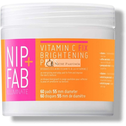 Nip + Fab Vitamin C Fix Brightening Pads for Face with Pomegranate and Coffee Seed Extract 60 Pads 80ml