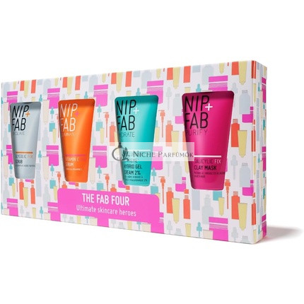 Nip + Fab The Fab Four Gift Set with Bestselling Glycolic Scrub and Vitamin C