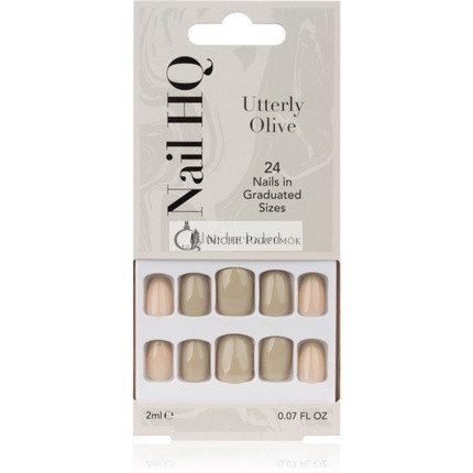 Nail HQ Square False Nails Utterly Olive 24 pcs