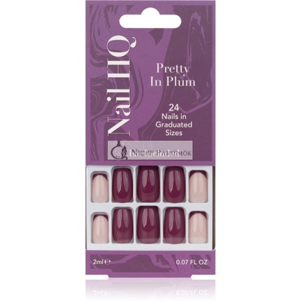 Nail HQ Square False Nails Pretty In Plum 24 pcs