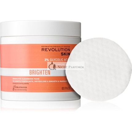 Revolution Skincare Brighten 3% Glycolic Acid Cleansing Pads - 60 pads