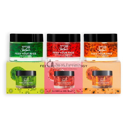 Revolution Skincare X Jake Jamie Fruity Mask Trio Watermelon, Kiwi, and Papaya Face Masks