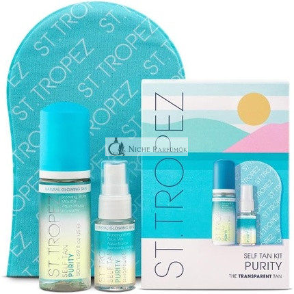 St.Tropez Self Tan Purity Starter Kit Travel Size Tanning Bronzing Water Mousse 50ml Face Mist 14ml Applicator Mitt Vegan Natural & Cruelty Free 21.33ml - Pack of 3