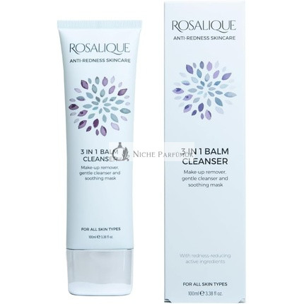 Rosalique 3 in 1 Balm Cleanser for Sensitive Redness-Prone Skin Gentle Makeup Remover Luxurious Cleanser & Soothing Mask