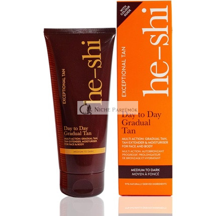 He-Shi Gradual Tan Moisturiser Day to Day Medium to Dark Tanning Lotion