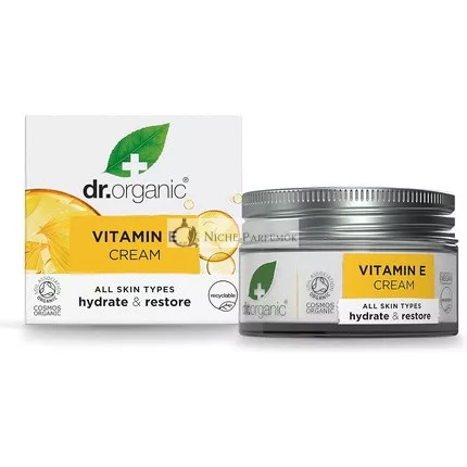 Dr Organic Organic Vitamin E Cream Natural Vegan Cruelty Free Paraben and SLS Free 50ml