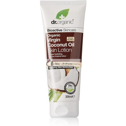 Dr Organic Coconut Oil Lotion Moisturising for Dry Skin Men Women Natural Vegetarian Cruelty-Free Paraben & SLS-Free Organic 200ml