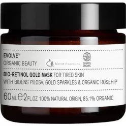   Evolve Organic Beauty Natural Bio-Retinol Gold Face Mask Certified Vegan Clean Beauty 2 oz 60 mL