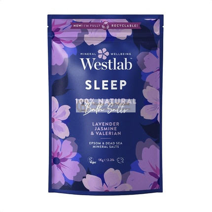 Westlab Sleep Epsom & Dead Sea Salts with Lavender Jasmine & Valerian 1kg