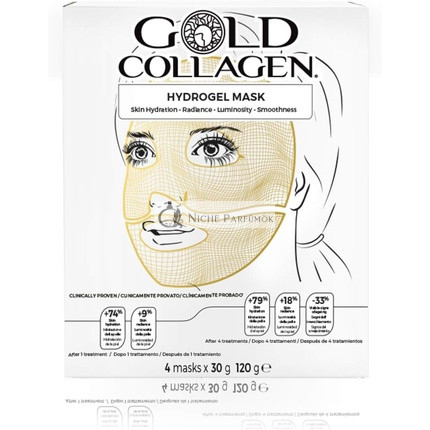 GOLD COLLAGEN Hydrogel Mask Set Face Masks Skincare for Dehydrated & Tired Skin Sheet Mask with Hyaluronic Acid Against Wrinkles & Fine Lines Cooling Effect Made in South Korea