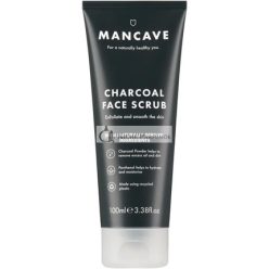   ManCave Charcoal Face Scrub 100ml for Men Exfoliate and Smooth Skin Dermatologically Tested Natural Formulation Vegan Friendly and Cruelty Free Tube made from Recycled Plastics Made in England