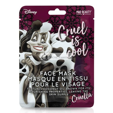 Mad Beauty Disney Cruella Face Mask from 101 Dalmatians Moisturizing and Refreshing Sheet Mask for Beautiful Skin