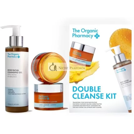 The Organic Pharmacy Double Cleanse Kit 350ml - Deeply Cleanse with Carrot