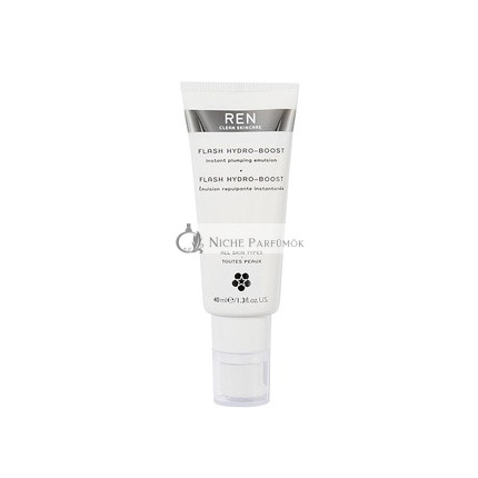 REN Clean Skincare Flash Hydro-Boost Instant Plumping Emulsion Hydration Booster Face Serum with Ceramides