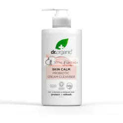   Dr Organic Skin Calm Probiotic Cream Cleanser for Redness Dry Sensitive Irritable Skin Gentle Cleansing Dermatologically Tested Vegan Cruelty Free Paraben SLS Free Certified Organic 150ml