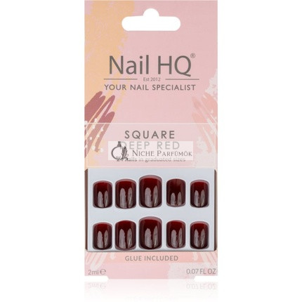 Nail HQ Square False Nails Deep Red 24 pcs